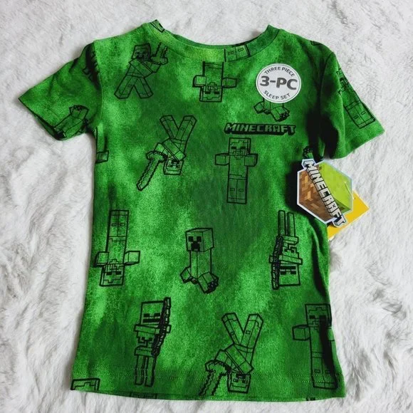 Boys' Minecraft 3pc Pajama Set, 3KIDH-BG - Picture 3 of 5